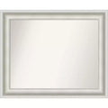 34" x 28" Non-Beveled Parlor White Bathroom Wall Mirror - Amanti Art: Modern Rectangle, Includes Mounting Hardware
