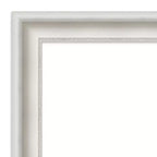 Miroir mural de salle de bain blanc salon non biseauté 34" x 28" - Amanti Art : Rectangle moderne, Quincaillerie de montage incluse