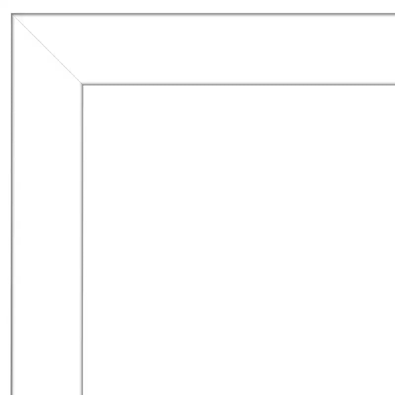 Miroir mural de salle de bain blanc biseauté de 22 po x 28 po - Amanti Art : Rectangle moderne, fixation incluse