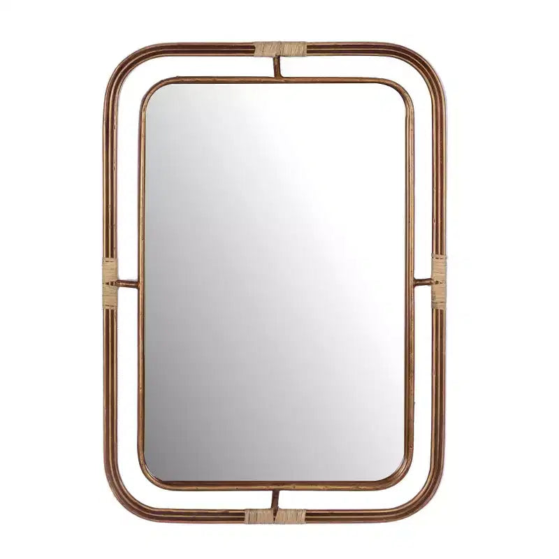 Miroir en métal et rotin marron Holli Furniture