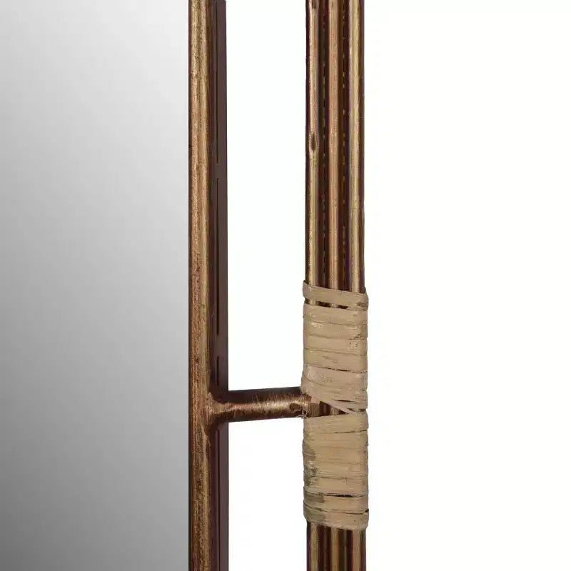 Miroir en métal et rotin marron Holli Furniture