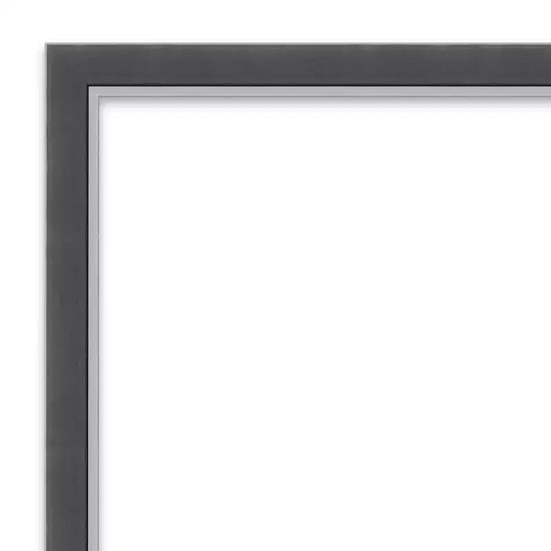 Miroir mural de salle de bain fin Eva sans biseau 40" x 29" Noir - Amanti Art : Rectangulaire moderne, à fixer au mur