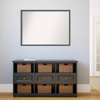 Miroir mural de salle de bain fin Eva sans biseau 40" x 29" Noir - Amanti Art : Rectangulaire moderne, à fixer au mur