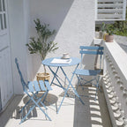 Ensemble bistro pliant 3 pièces en métal, ensemble de conversation intérieur/extérieur résistant aux intempéries pour patio, cour, jardin