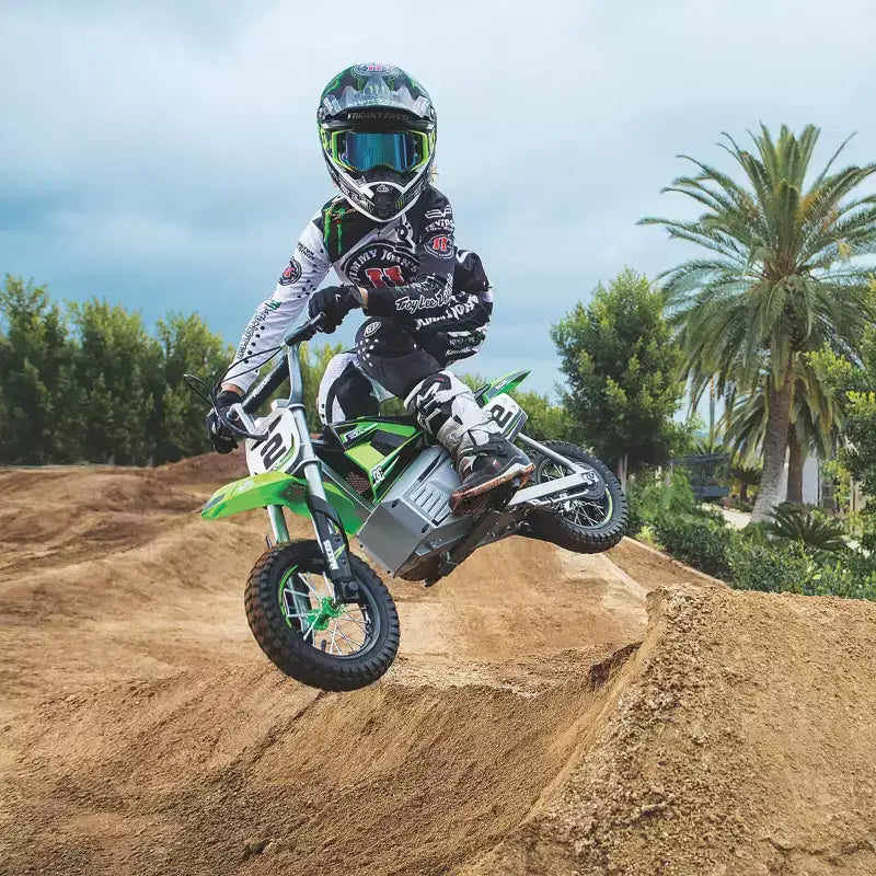 Mini-moto électrique Razor SX350 Dirt Rocket McGrath - Verte : Cadre en acier, moteur 250 W