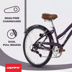 Vélo Confort Huffy Sienna 24" G MLT SPD - Aubergine brillante