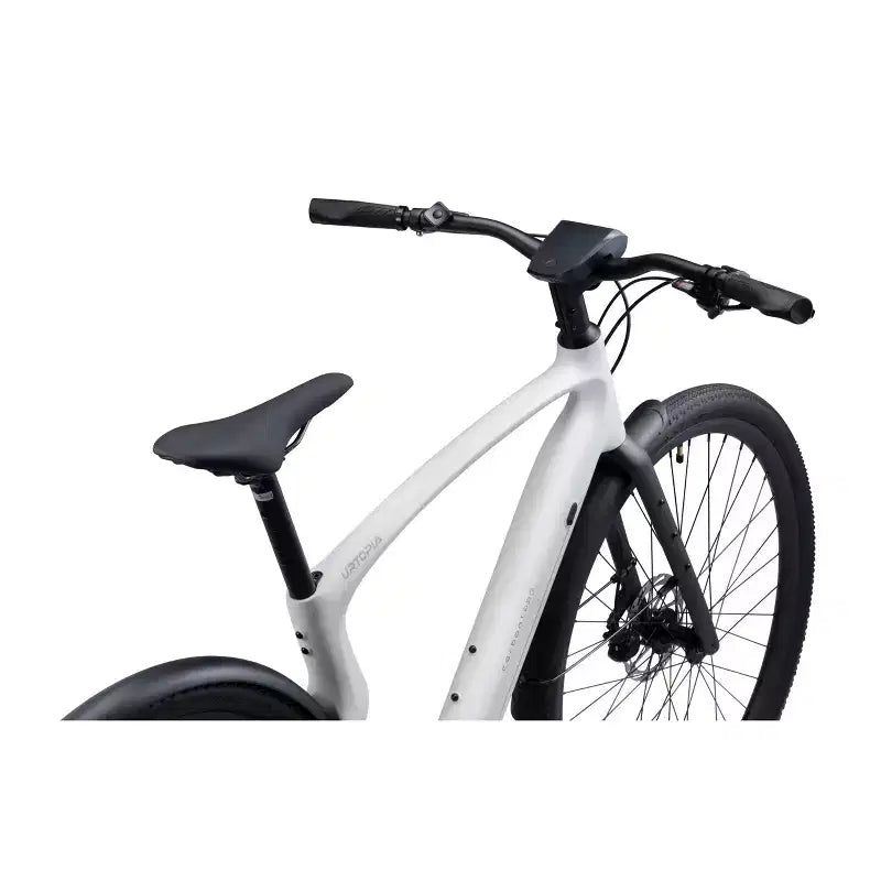 Urtopia Vélo électrique de croisière adulte en carbone 1 Pro Smart 27,64" à enjambement haut - Blanc S