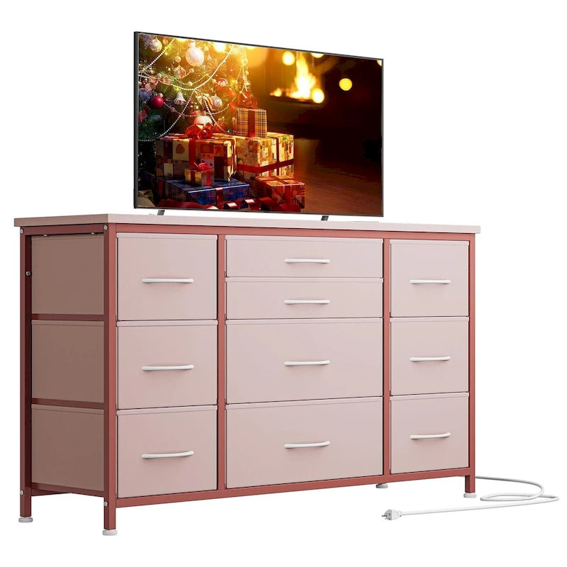 Commode de chambre avec 10 grands tiroirs pour téléviseur de 55 pouces – 55 pouces