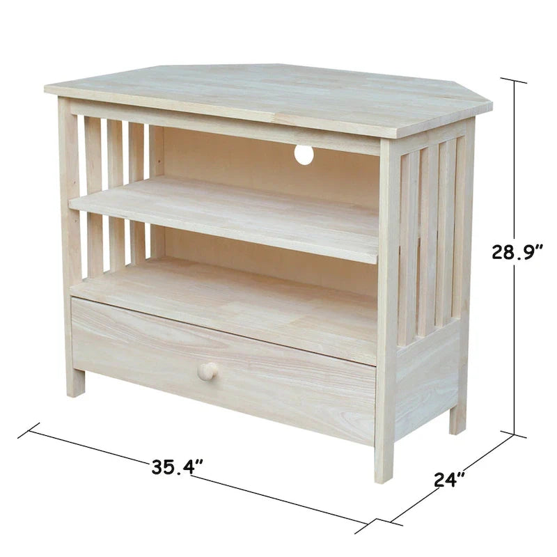 Meuble TV d'angle Mission en bois massif