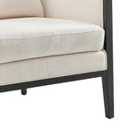Fauteuil d'appoint en lin Tillman avec rotin