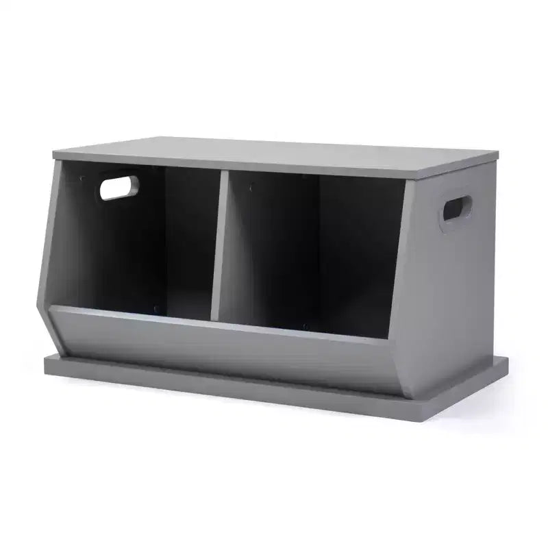Wood Toy Storage Cubby and Kids' Bookcase Gray - Humble Crew: Toy Organizer, MDF Frame, Open Shelf, 2+ Years