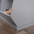 Meuble de rangement pour jouets en bois et bibliothèque pour enfants, gris - Humble Crew : Organisateur de jouets, cadre en MDF, étagère ouverte, 2 ans et plus