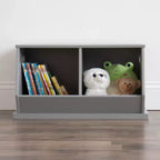 Meuble de rangement pour jouets en bois et bibliothèque pour enfants, gris - Humble Crew : Organisateur de jouets, cadre en MDF, étagère ouverte, 2 ans et plus