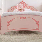 Lit pour enfant jumeau Nemma Princess Crown rose - Maisons : dedans + dehors : Meubles de chambre d'enfant modernes, volutes décoratives