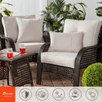 Ensemble de 2 coussins d'extérieur Sunbrella haut de gamme à assise profonde