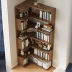 Étagère d'angle en bois manufacturé avec 6 tablettes