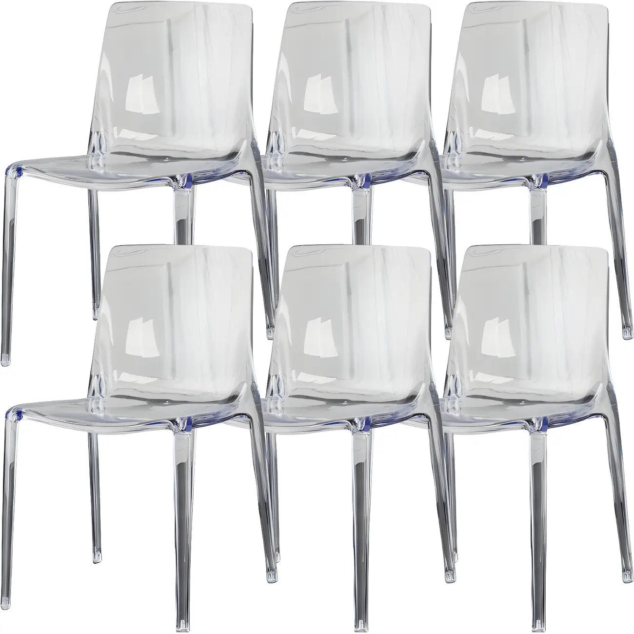 Chaise de salle à manger en acrylique ambré sans accoudoirs et à dossier bas