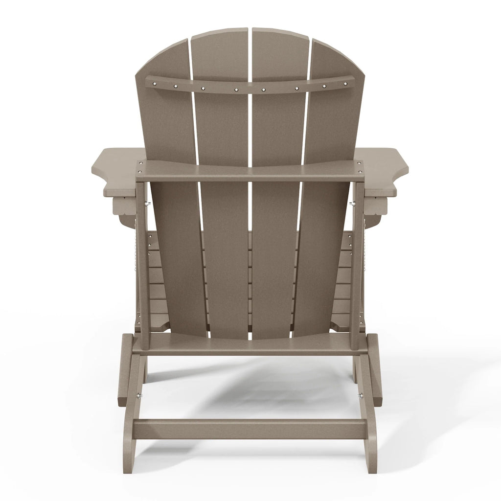 Chaise Adirondack pliante de patio d'extérieur tout temps résistante à la décoloration Polytrends Laguna