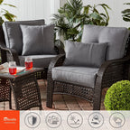 Ensemble de 2 coussins d'extérieur Sunbrella haut de gamme à assise profonde