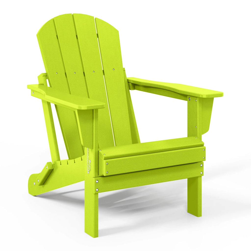 Chaise Adirondack pliante de patio d'extérieur tout temps résistante à la décoloration Polytrends Laguna