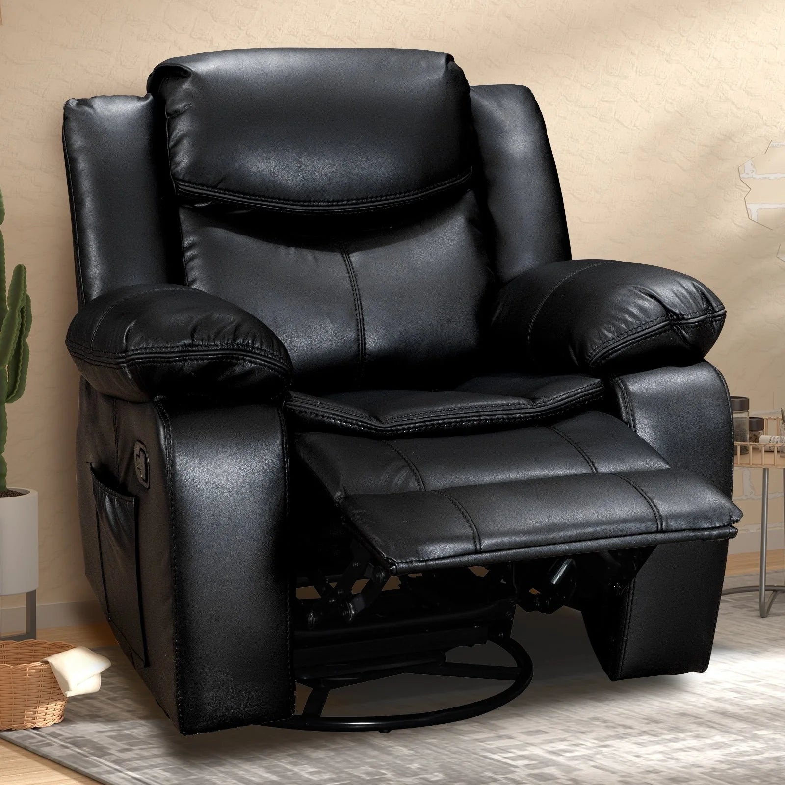 Fauteuil inclinable en cuir, large, durable, avec massage et chauffage