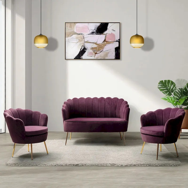 Ensemble de salon 3 pièces Xabier 132 cm par HULALA HOME