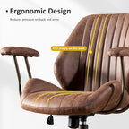 Chaise de Bureau Ergonomique en Tissu Suédé OVIOS avec Support Lombaire
