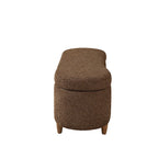 Banc de rangement rabattable en tissu bouclé taupe INK+IVY Bailey