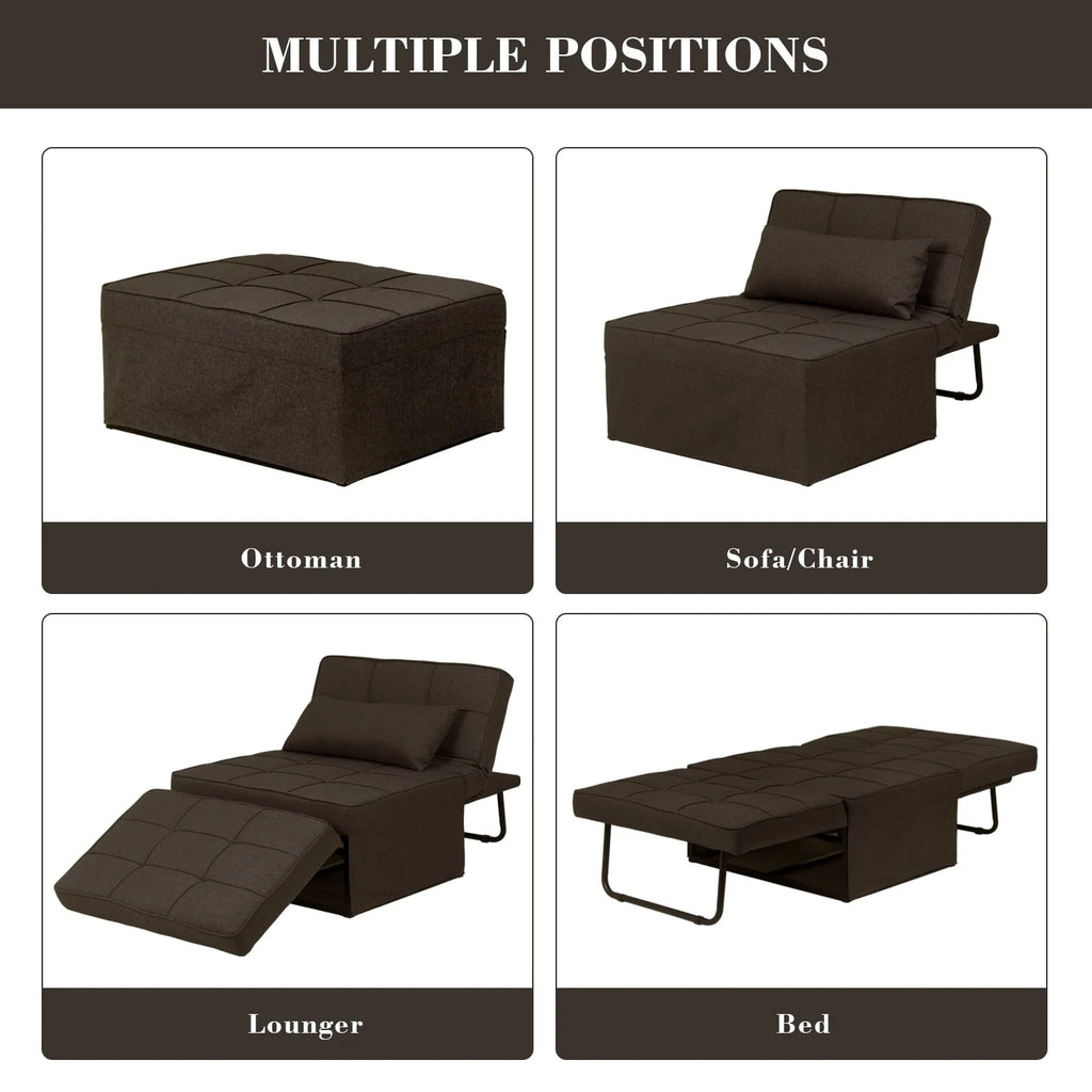 Canapé Convertible Lit Canapé Fauteuil Ottoman Pliant Fauteuils Inclinables pour Salon