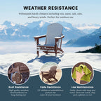 Chaise Adirondack pliante de patio d'extérieur tout temps résistante à la décoloration Polytrends Laguna