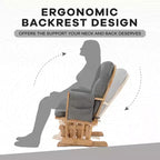 Ensemble fauteuil planeur et ottoman Home Imports Emporium - Mouvement de bercement fluide, fauteuil ergonomique à dossier haut avec accoudoirs rembourrés et poches de rangement