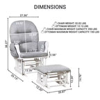 Ensemble fauteuil planeur et ottoman Home Imports Emporium - Mouvement de bercement fluide, fauteuil ergonomique à dossier haut avec accoudoirs rembourrés et poches de rangement