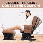 Ensemble fauteuil planeur et ottoman Home Imports Emporium - Mouvement de bercement fluide, fauteuil ergonomique à dossier haut avec accoudoirs rembourrés et poches de rangement