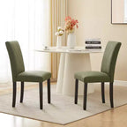 VECELO Lot de 2/4/6 Chaises de Salle à Manger Rembourrées Chaises Parsons à Dossier Haut Chaises de Cuisine en Bois Marron/Beige/Vert