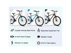 VTT BAMCBASE Agave, VTT Homme Femme 21 Vitesses, Cadre Acier Haute Résistance, Freins V-Brake, Vélo Semi-Rigide pour Adultes