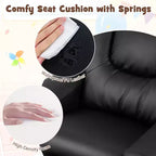 Fauteuil inclinable pour enfants Costway avec porte-gobelet et poche latérale Dossier et repose-pieds réglables Beige/Noir/Rose/Marron