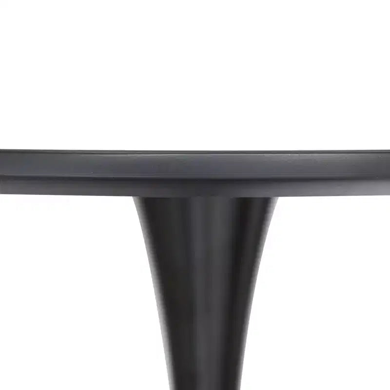 Ensemble de salle à manger 5 pièces LeisureMod avec table de salle à manger ronde de 35 po à piédestal en fer et 4 chaises d'appoint en plastique ABS avec base dorée