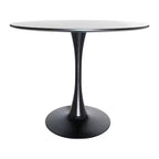 Ensemble de salle à manger 5 pièces LeisureMod avec table de salle à manger ronde de 35 po à piédestal en fer et 4 chaises d'appoint en plastique ABS avec base dorée