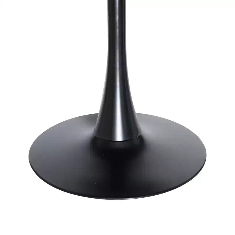 Ensemble de salle à manger 5 pièces LeisureMod avec table de salle à manger ronde de 35 po à piédestal en fer et 4 chaises d'appoint en plastique ABS avec base dorée