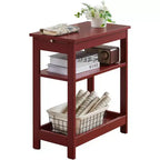 Kings Brand Furniture - Table d'appoint étroite en bois avec étagères de rangement et tiroir coulissant, table de chevet pour chambre à coucher, salon