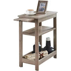 Kings Brand Furniture - Table d'appoint étroite en bois avec étagères de rangement et tiroir coulissant, table de chevet pour chambre à coucher, salon