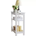 Kings Brand Furniture - Table d'appoint étroite en bois avec étagères de rangement et tiroir coulissant, table de chevet pour chambre à coucher, salon