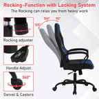 BestMassage Chaise de jeu Chaise de bureau avec soutien lombaire Hauteur réglable Cuir PU Chaise de direction pour femmes, hommes et adultes