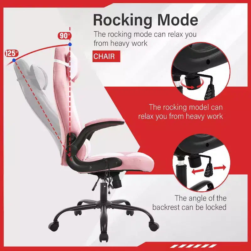 Chaise de jeu FDW Chaise de bureau avec support lombaire Chaises de jeu vidéo en cuir PU pour adultes
