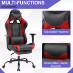 Chaise de jeu BestMassage, chaise de gamer avec support lombaire et repose-pieds, conception pivotante roulante, chaise de bureau pour la maison et le jeu