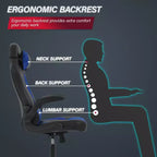 Chaise de jeu BestMassage, chaise de bureau avec support lombaire, revêtement en similicuir et base pivotante à roulettes pour le jeu sur PC et l'utilisation exécutive