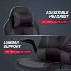 Chaise de jeu BestMassage, chaise de bureau avec support lombaire, revêtement en similicuir et base pivotante à roulettes pour le jeu sur PC et l'utilisation exécutive