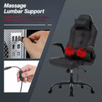 Chaise de jeu BestMassage, chaise de bureau avec support lombaire, revêtement en similicuir et base pivotante à roulettes pour le jeu sur PC et l'utilisation exécutive