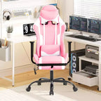 BestMassage Fauteuil de bureau gamer Racing avec fonction massage, soutien lombaire, en cuir PU pour adulte