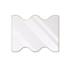 Miroir mural rectangulaire doré 30x35 avec cadre en métal ondulé pour salle de bain, salon, chambre à coucher